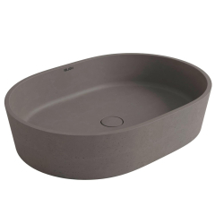 Раковина  Holbi Ariel NC 56х40, из Nano Concrete, бетон, с клапаном