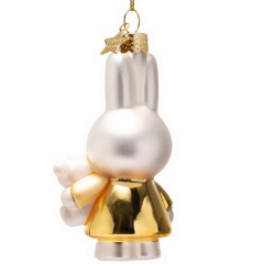 Елочная игрушка "Миффи в золотом платье с игрушкой" 11 см