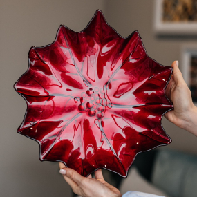 Блюдо сервировочное Natale Red Stars 37 см