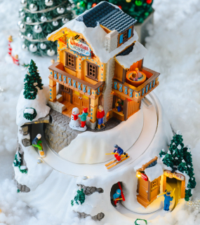 Фигурка музыкальная "Курорт "Зимний дом" 31х27х34 см