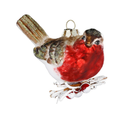 Елочная игрушка "Снегирь" 7 см