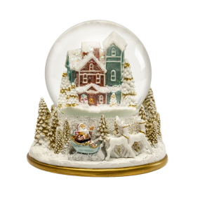 Фигурка "Снежный шар: Санта подъезжает к городу" 13 см