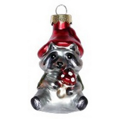 Елочная игрушка "Енот-мухомор"