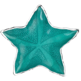 Чаша декоративная "Звезда" 28х4 см, цвет бирюзовый