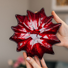 Блюдо сервировочное Natale Red Stars 21 см