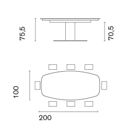 Стол Calligaris Cameo 200х100 CS4124, Canaletto Walnut