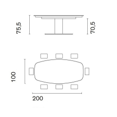 Стол Calligaris Cameo 200х100 CS4124, Canaletto Walnut