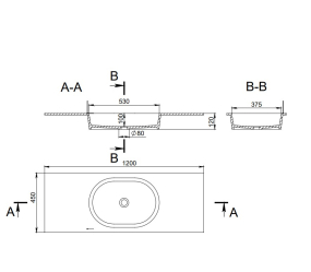 Раковина Holbi Ariel 120х50, из Soft Rock, белая глянцевая, с клапаном