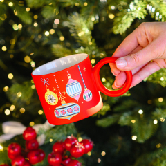 Кружка "Елочные украшения" 350 мл, красная