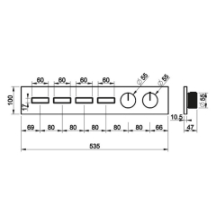 Внешняя часть Gessi HI-FI 63016.149 смесителя термостатического, никель матовый