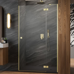 Распашная дверь Radaway Essenza 100х200, левая, прозрачное стекло 6 мм, матовое золото