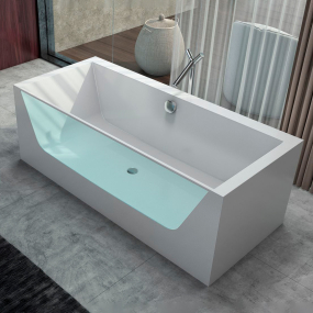 Ванна Kolpa-San Copelia Light FS 180x80, из каменной массы Kerrock, с акриловым стеклом, белая