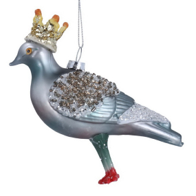 Елочная игрушка "Голубь в короне" 12 см