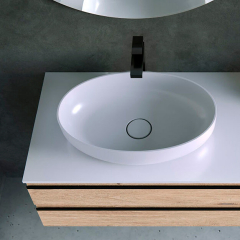 Раковина Kolpa-San Soft 550 ON, 55x36, из Kerrock, с клапаном, белая