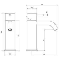 Смеситель для раковины iB Rubinetti MilanoTorino MT200SS, никель матовый