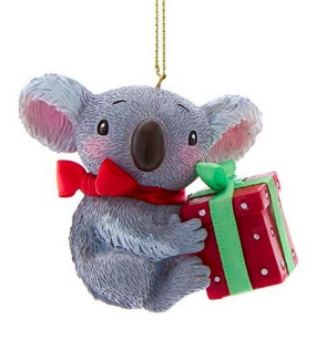 Игрушка на елку "Коала с подарком" 8,4 см