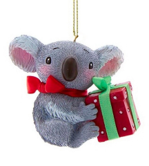 Игрушка на елку "Коала с подарком" 8,4 см