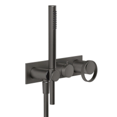 Внешняя часть Gessi Anello 63343.707 смесителя для душа, брашированный черный PVD