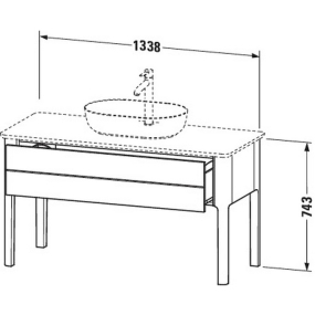 Тумба под раковину напольная Duravit Luv 134х57х74 LU9561060600A00,  Taupe Satin Matt