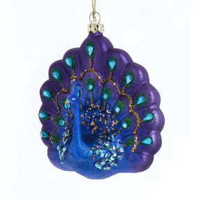 Новогодняя игрушка "Павлин синий" 10,8 см