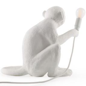 Лампа настольная Monkey Lamp Sitting 32 см, белая
