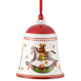 Новогодняя игрушка "Колокольчик" 6,5 см, красная