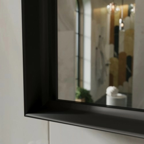 Зеркало Mebelvann Bello 120х90, с подсветкой, черная рама