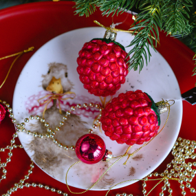 Елочная игрушка "Малина" 6,5 см