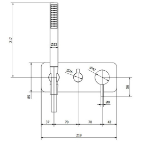 Внешняя часть iB Rubinetti MilanoTorino EMT313SS_22 смесителя для душа, никель матовый