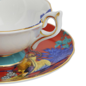 Чашка чайная с блюдцем "Золотой попугай" 140 мл
