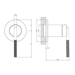 Внешняя часть Gessi Anello 63609.708 смесителя для душа, брашированная медь PVD