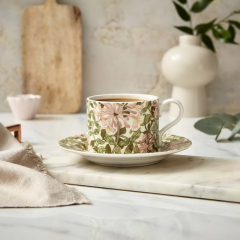 Чашка чайная с блюдцем Morris & Co 280 мл, декор жимолость