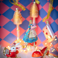 Елочная игрушка "Алиса с Фламинго" 10 см