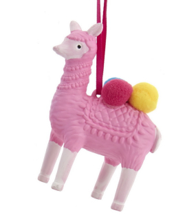 Игрушка на елку "Альпака розовая" 9,9 см