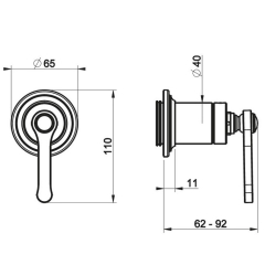 Внешняя часть Gessi Venti20 65109.726 смесителя для душа, брашированная теплая бронза PVD