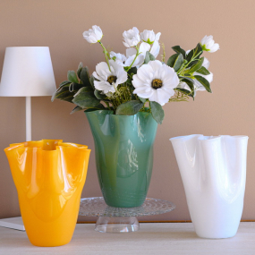 Ваза Glass Design Orfeo 26 см, желтая