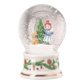 Снежный шар "Девочка и щенок" 12 см