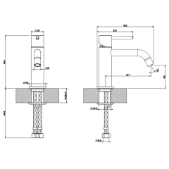 Смеситель для раковины Gessi Emporio 18602.299, черный матовый