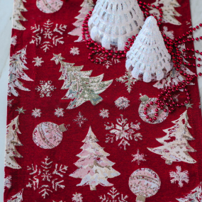 Скатерть-дорожка Crystal Tree 50х140 см, цвет бургунди