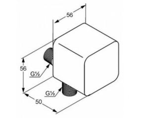 Вывод для душа Kludi Universale 6554305-00, хром
