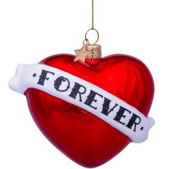 Елочная игрушка "Сердце Forever" 8,5 см