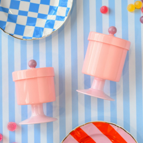 Емкость для хранения на ножке Galassia Merci 15 см, розовая