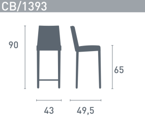 Стул полубарный Connubia Boheme CB1393, Black