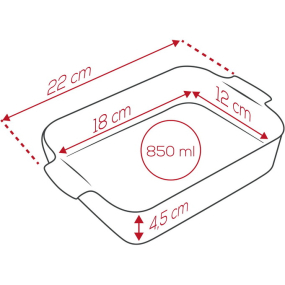 Форма для запекания прямоугольная Appolia 12х22 см, цвет шалфей