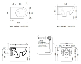 Унитаз подвесной Flaminia App, 54х36,  с сиденьем, Uva