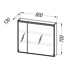 Зеркальный шкаф Kolpa-san TO 80 BL LED, 80x70, с подсветкой, черный