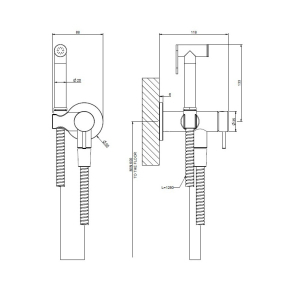 Смеситель для гигиенического душа Gessi 316 45130.707, брашированный черный PVD