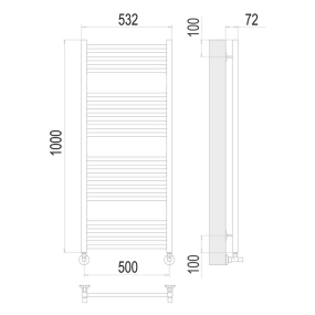 Полотенцесушитель Terminus Аврора 100х53, водяной, сатин