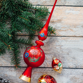 Новогодняя игрушка "Капля" 6 см, цвет в ассортименте