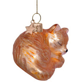 Елочная игрушка "Котик спящий" 3,5 см